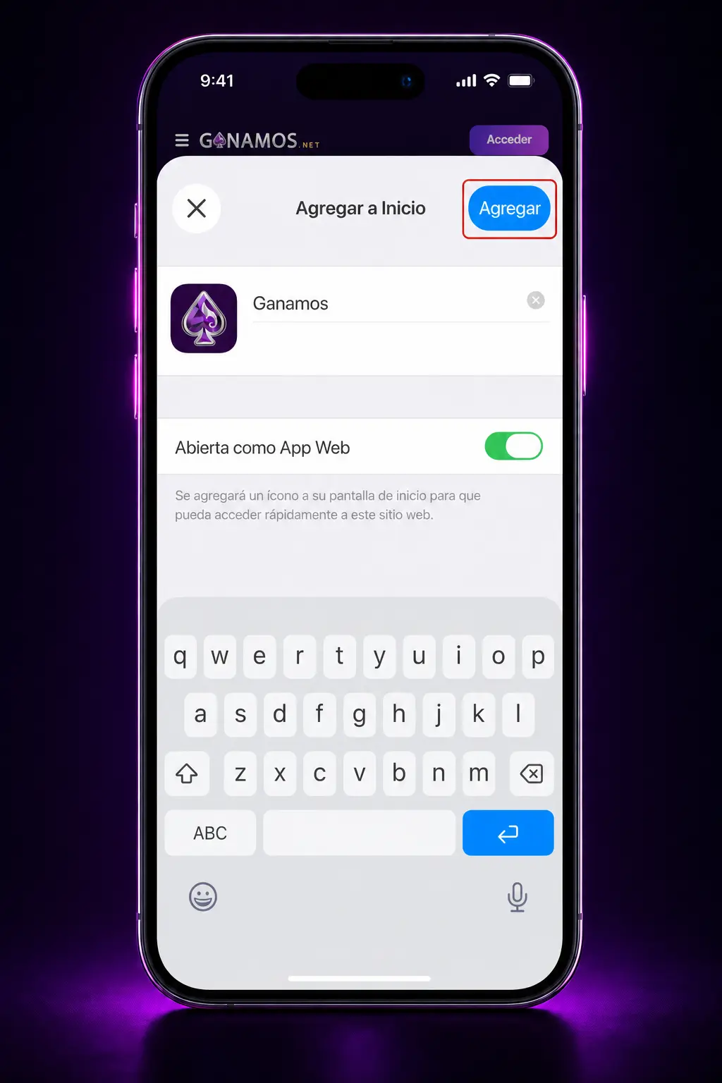 Pasos para descargar e instalar la app de Ganamos en iOS desde Safari en pocos minutos.