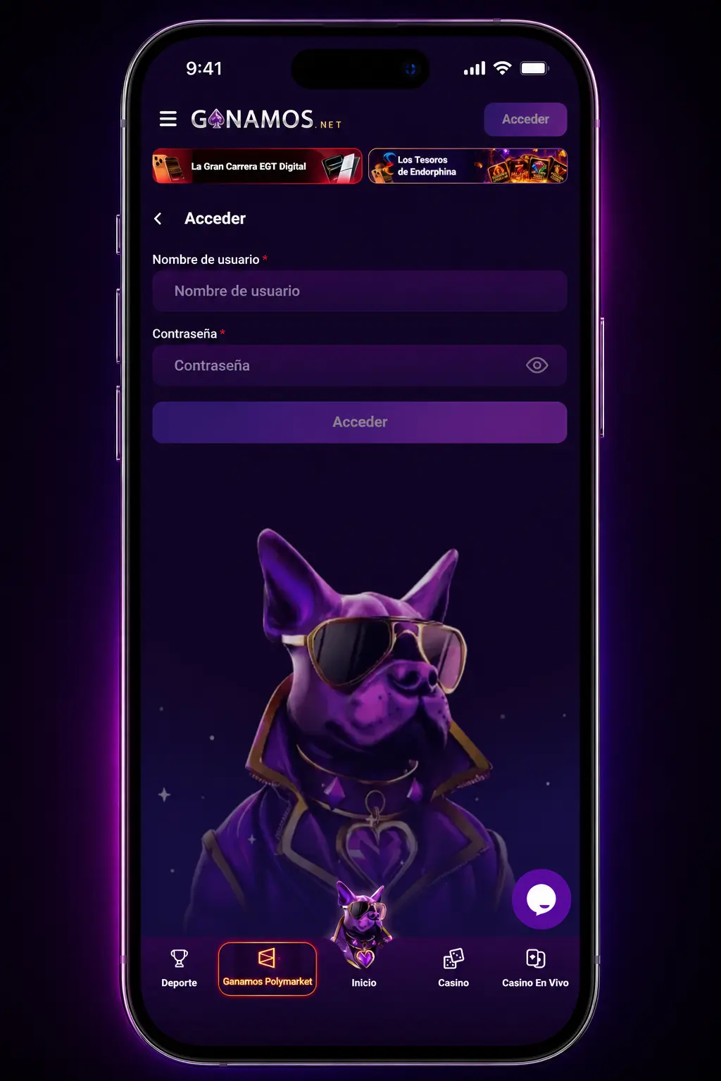 Pasos para registrarte y apostar en eSports en Ganamos desde la app móvil