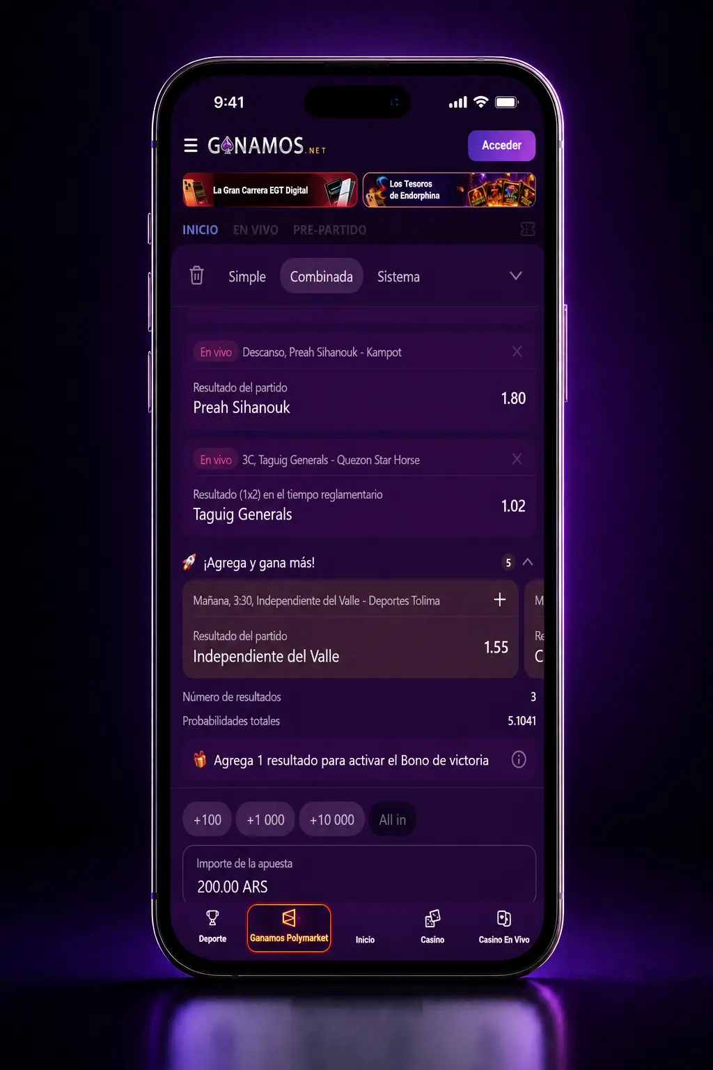 Guía paso a paso para hacer una apuesta en Ganamos: elegí el deporte, la cuota y confirmá tu ticket