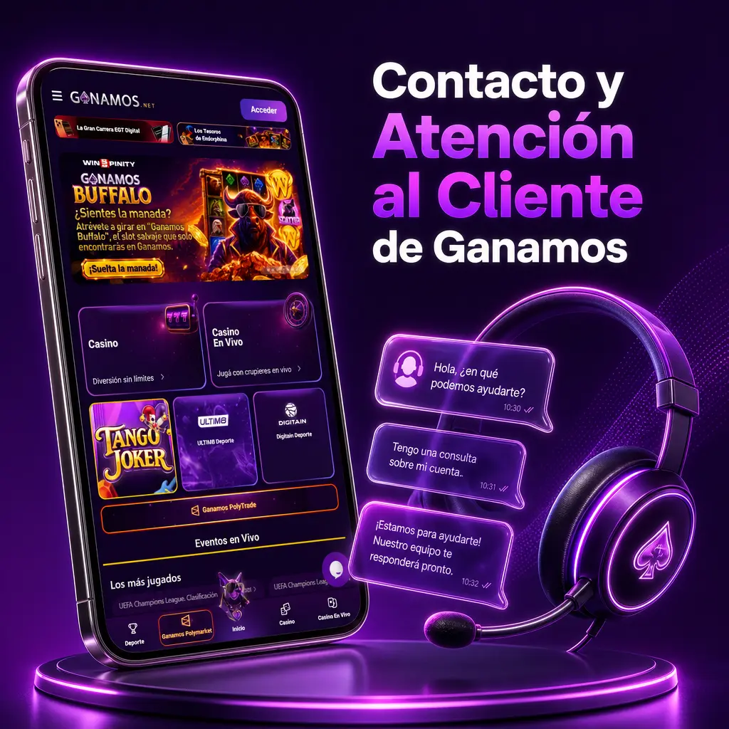 Atención al cliente de Ganamos: chat en vivo, WhatsApp, correo y centro de ayuda disponibles las 24 horas
