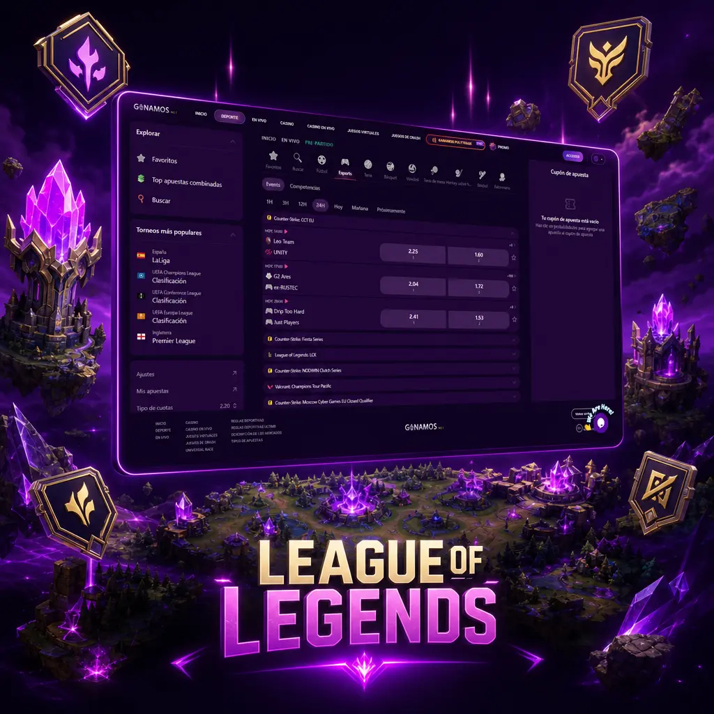 Apostá en Ganamos a League of Legends: ganador, primer dragón, Barón Nashor y kills en Worlds, MSI, LEC, LCK y LPL
